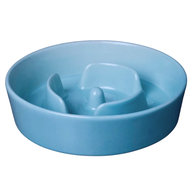 Миска керамическая TopPet, для медленного кормления, бирюзовая 400 мл
