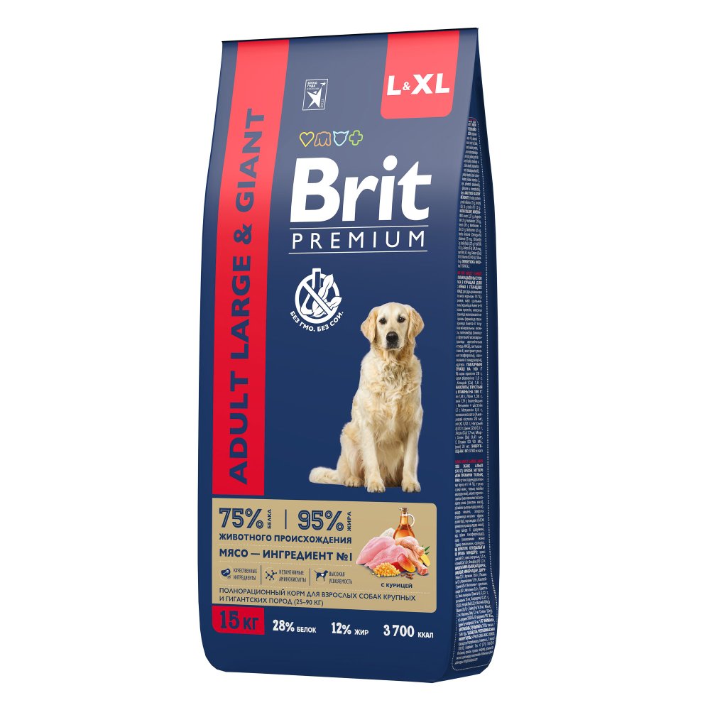 Brit Premium Adult L для Взрослых Собак Крупных Пород 15кг