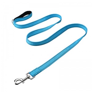 Поводок Nunbell Professional нейлон 15мм*110-120см Голубой с эргономичной ручкой и светоотр. нитью