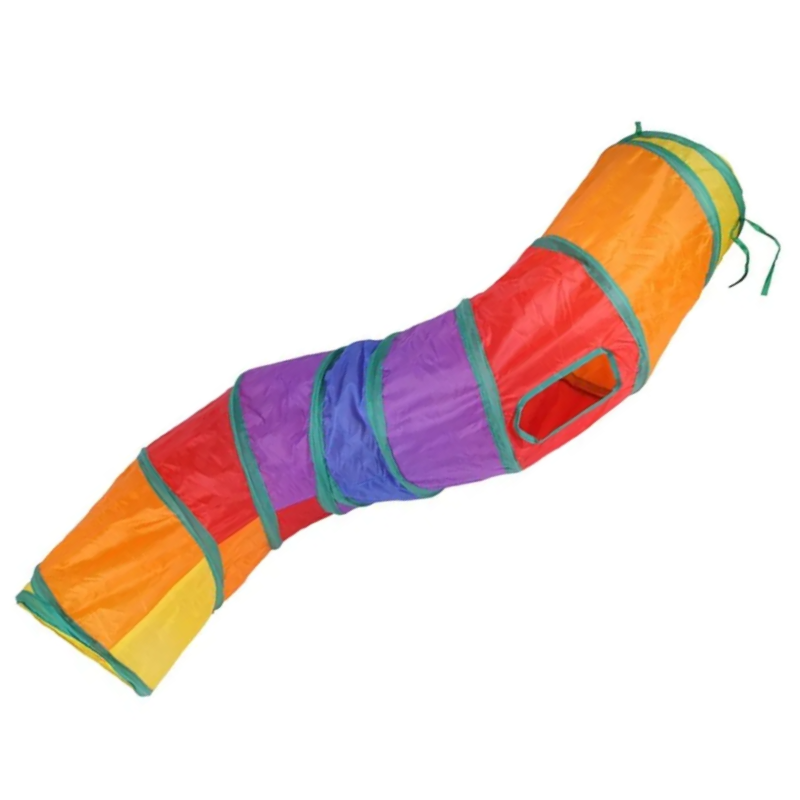 Игрушка TopPet Тоннель S-образный шуршащий цветной 130x25см