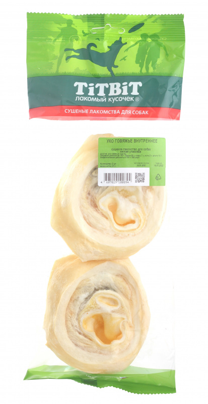 Лакомство TiTBiT Ухо Говяжье Внутреннее (мягк.упаковка)   