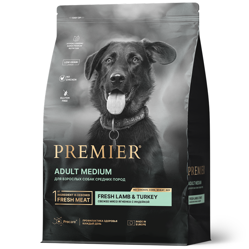 Premier Dog Adult Medium Lamb&Turkey 1кг