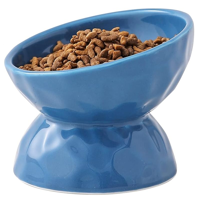 Миска керамическая TopPet высокая синяя 150 мл, H10см