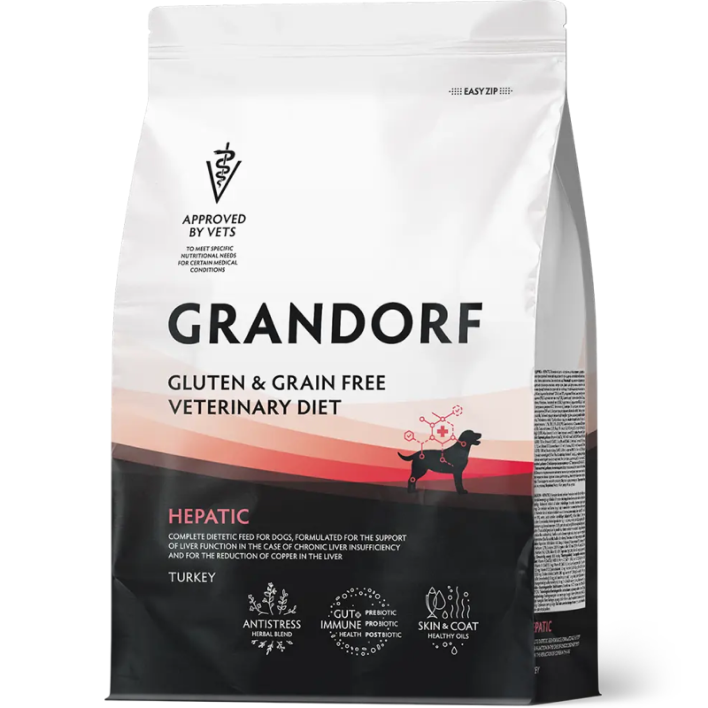 Grandorf Veterinary Diet Dog Hepatic 3кг для Собак, для поддержания функций печени при ХПН