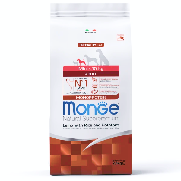 Monge Dog Speciality Mini для Собак мелких пород с Ягненком, Рисом и Картофелем 2,5кг