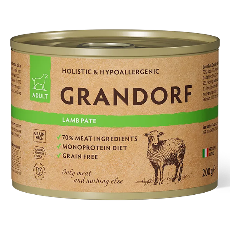 конс. Grandorf для Собак Паштет из ягненка 200г
