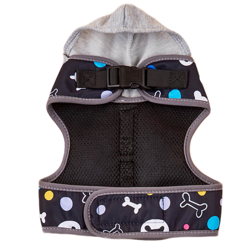 Шлейка Midepet с капюшоном S (шея 25, грудь 28-34 см) черная