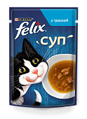 Влажный корм Felix Суп для взрослых кошек, с треской, 48г