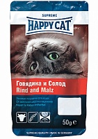 Лакомство Happy Cat Подушечки с Говядиной и Солодом 50г