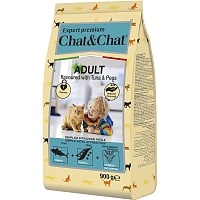 Chat&Chat для Кошек со вкусом тунца и горохом 900г