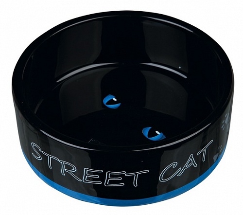 Миска керамическая Пижон Street Cat, 300 мл, синяя