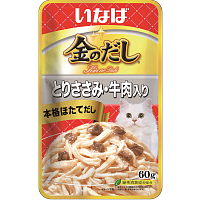 пауч Inaba Ciao Kinnodashi 60г в желе Куриное филе с Говядиной для Кошек