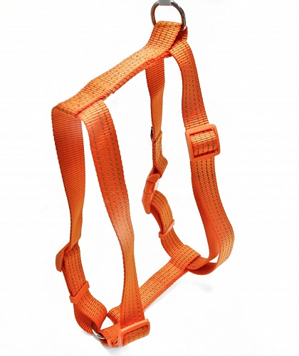 Шлейка Nunbell Smart 25мм*40-68/50-92см нейлон Оранжевый со светоотражающей нитью