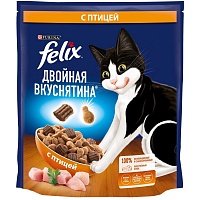 Сухой корм Felix Двойная Вкуснятина для взрослых кошек, с птицей, 600г