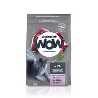 AlphaPet WOW 1,5кг для домашних Кошек с Уткой и потрошками