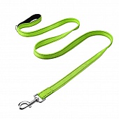 Поводок Nunbell Professional нейлон 20мм*110-120см Зеленый с эргономичной ручкой и светоотр. нитью