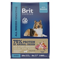 Brit Premium Sensitive Lamb для Собак с Чувствительным Пищеварением 3кг