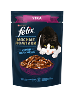 Felix Мясные Ломтики, Корм консервированный полнорационный для взрослых кошек, с уткой, 75г