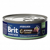 конс. Brit Premium by Nature 100г с Курицей и Печенью для стерилизованных Кошек