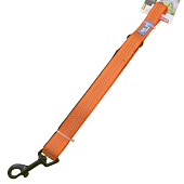 Поводок Nunbell Professional нейлон 20мм*110-120см Оранжевый с эргономичной ручкой и светоотр. нитью