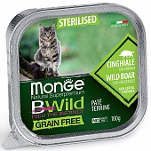 конс. Monge Cat Bwild Grain free для Кошек из Кабана с Овощами 100г