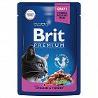 пауч Brit Premium для Кошек Цыпленок и Индейка 85г