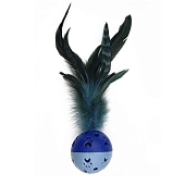 Игрушка Nunbell для кошек Мяч-погремушка большой с перьями