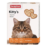 Лакомство Beaphar "Kitty's" Таурин+Биотин 75шт Сердечки для Кошек
