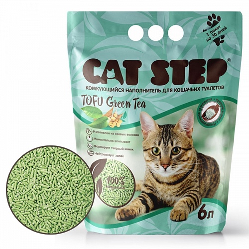 Cat Step Tofu Green Tea 6л Комкующийся