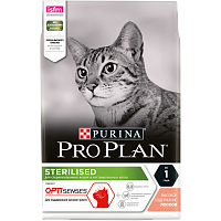 Сухой корм PRO PLAN для кошек для поддержания органов чувств стерилизованных, с лососем, 3 кг