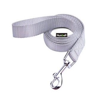 Поводок-водилка Nunbell нейлон 20мм*50см Серый со светоотражающей нитью