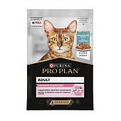 Влажный корм PRO PLAN для кошек при чувствительном пищеварении, с рыбой, в соусе, 85 г 