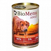 конс. BioMenu Adult 410г с Говядиной и Ягненком для Собак