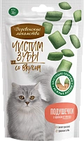 Деревенские Лакомства Чистим зубы Подушечки с кремом из Лосося 30г для Кошек