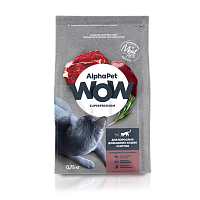 AlphaPet WOW 750г для домашних Кошек с Говядиной и печенью