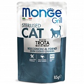 пауч Monge Cat Grill для Стерилизованных Кошек с Форелью 85г