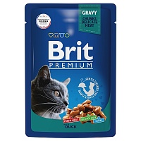 пауч Brit Premium для Кошек Утка в соусе 85г